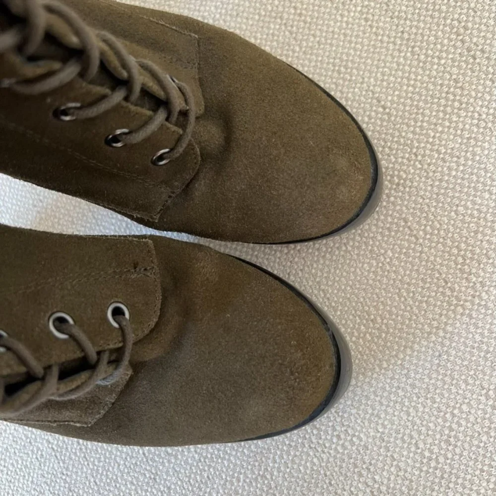 ALDO Olive Green Suede Over-the-Knee Lace-Up Heeled Boots